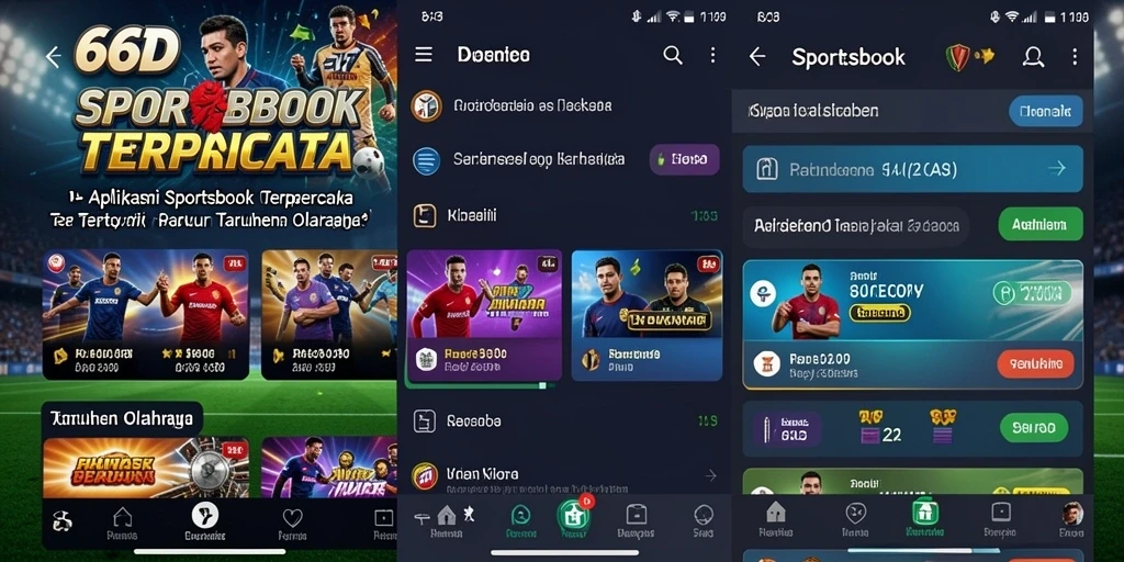 Screenshot utama 66D menampilkan antarmuka taruhan olahraga yang modern.