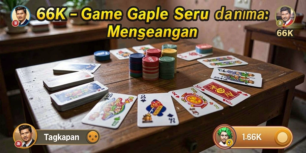 Tampilan gameplay seru dari aplikasi Gaple 66K.