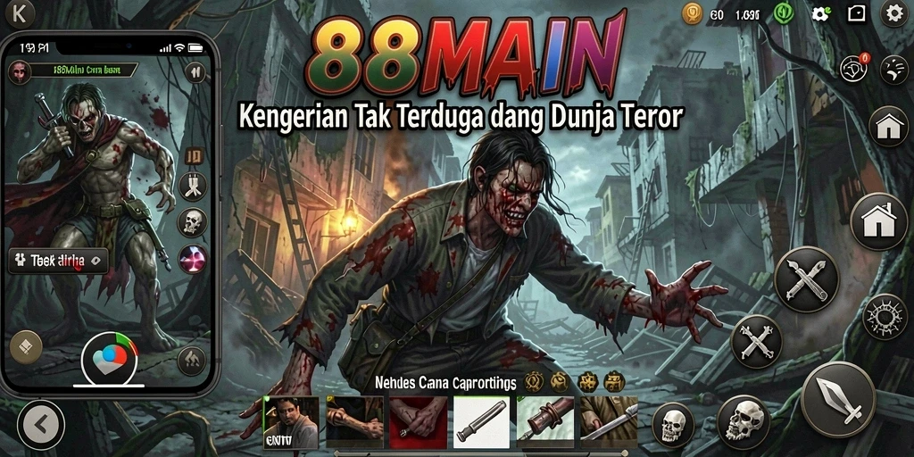Screenshot gameplay 88MAIN menunjukkan suasana mencekam dan penuh ketegangan.