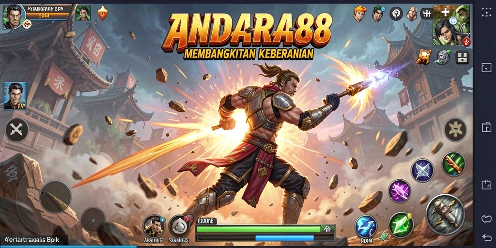 Tampilan gameplay Fighting yang intens dan penuh aksi dalam ANDARA88.