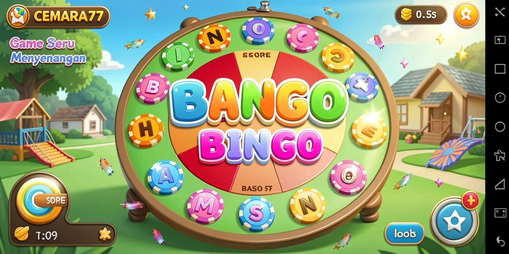 Screenshot utama CEMARA77 menunjukkan gameplay Bingo yang seru dan interaktif.