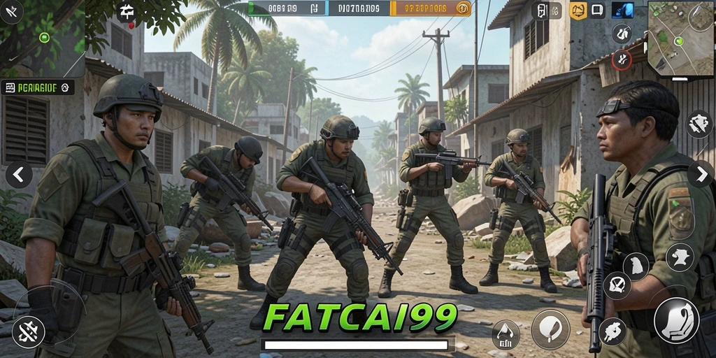 Tangkapan layar FATCAI99 menampilkan aksi gameplay Tower Defense yang intens.