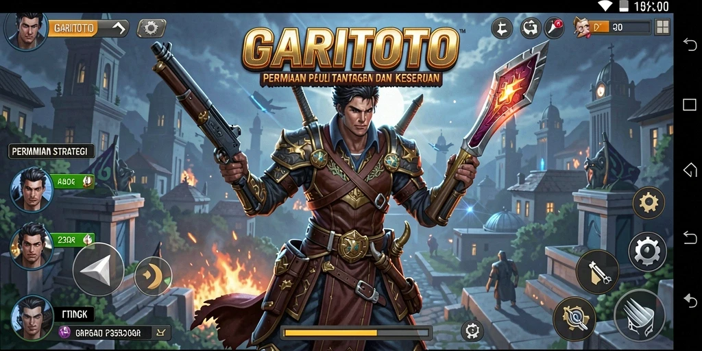 Screenshot gameplay GARITOTO yang menunjukkan strategi dan pertempuran seru.