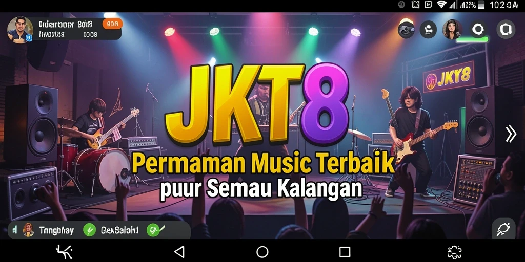 Tampilan gameplay JKT8 yang menyenangkan dan interaktif dalam permainan musik.