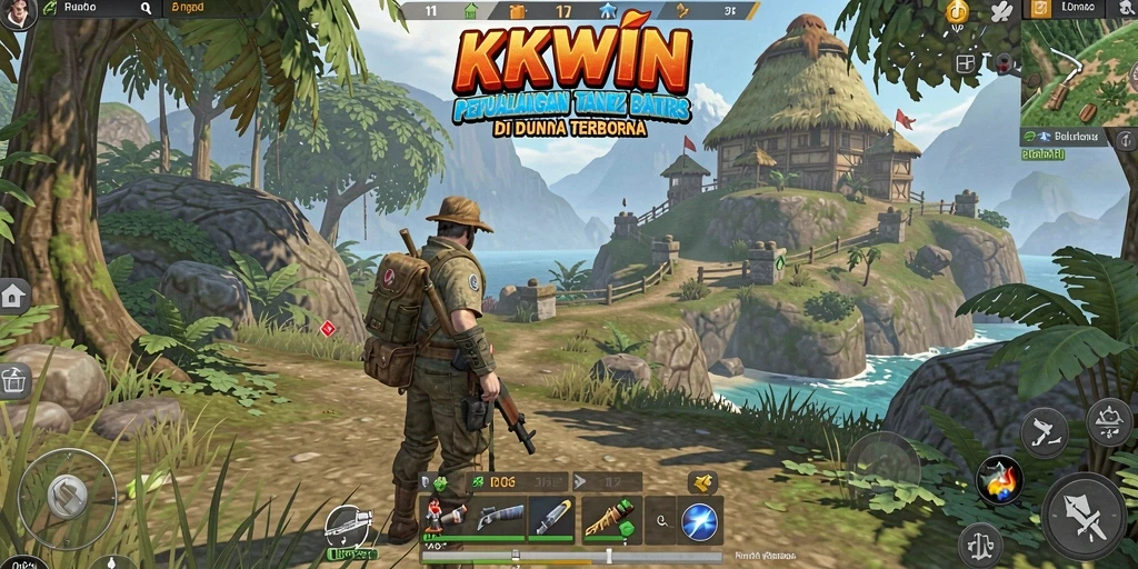Tangkapan layar dari gameplay <strong>KKWIN</strong> yang menunjukkan dunia terbuka yang epik.