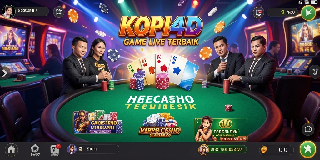 Screenshot KOPI4D menampilkan dealer live dan suasana permainan.