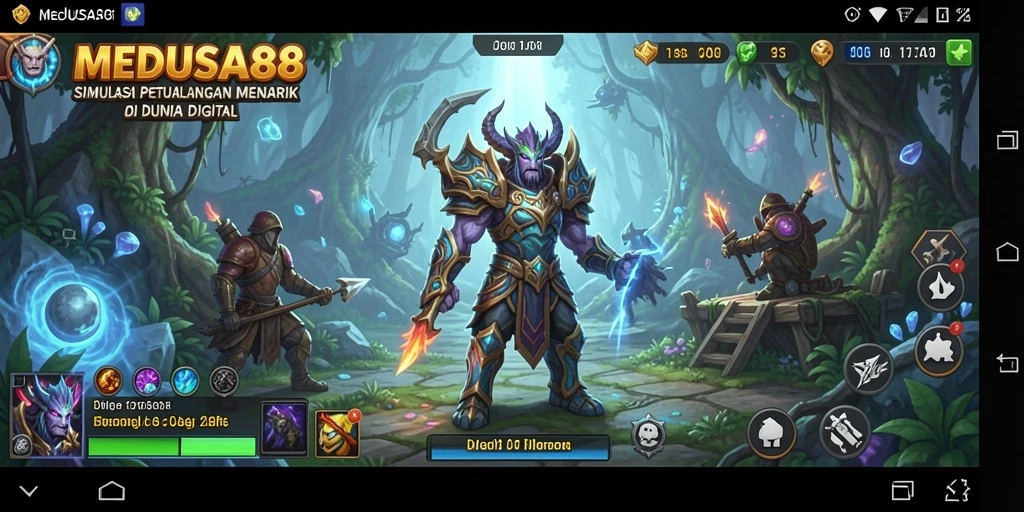 Tangkapan layar yang menunjukkan aksi seru dalam gameplay MEDUSA88.