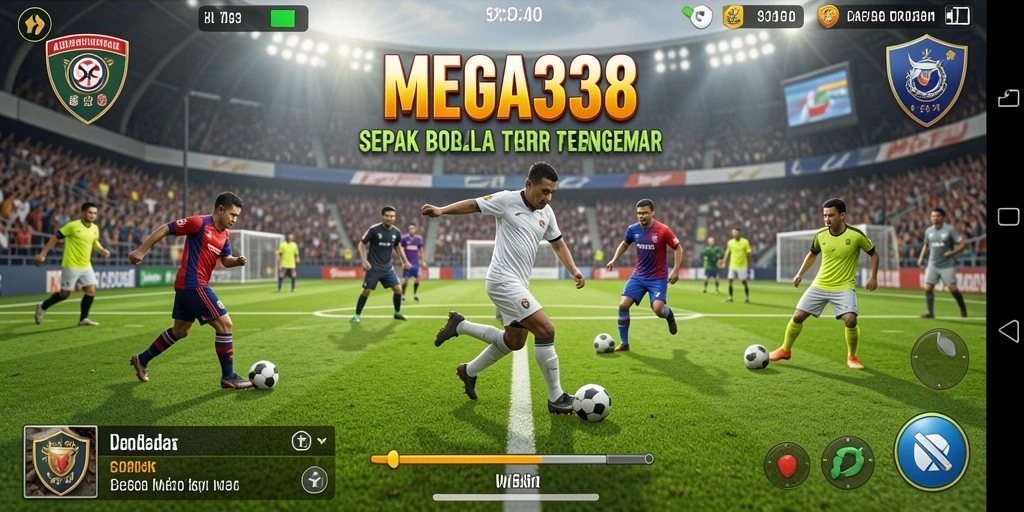 Tampilan gameplay yang menarik dari pengalaman bermain sepak bola.
