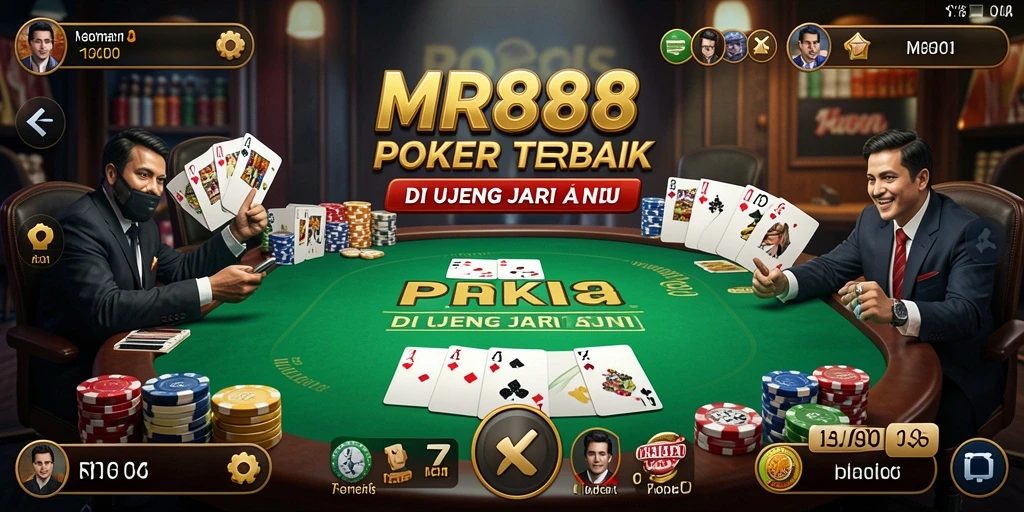 Tangkapan layar gameplay MR888 menampilkan momen mendebarkan dari permainan poker.