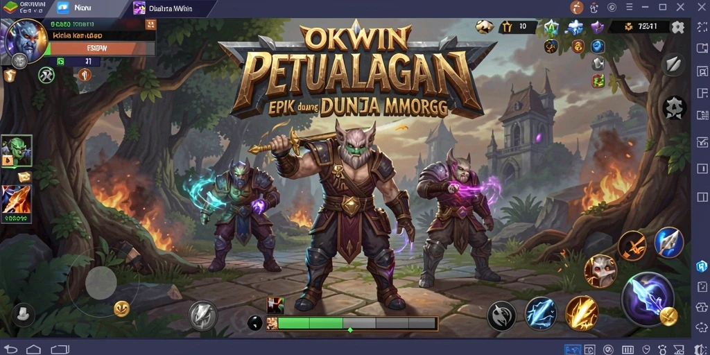 Tampilan gameplay OKWIN yang menarik dalam dunia MMORPG.