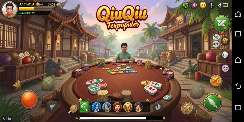 Gameplay seru RAKYATJP dalam permainan QiuQiu.