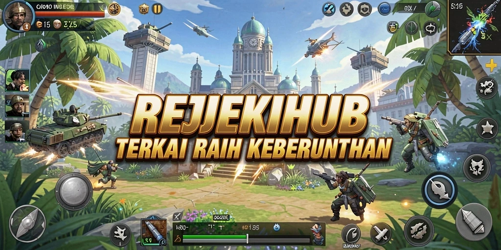Tangkapan layar gameplay menunjukkan suasana pertempuran dalam REJEKIHUB.