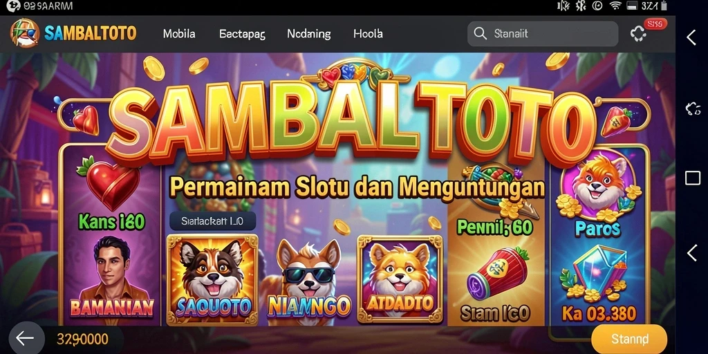 Screenshot gameplay SAMBALTOTO yang menampilkan mesin slot yang menarik.
