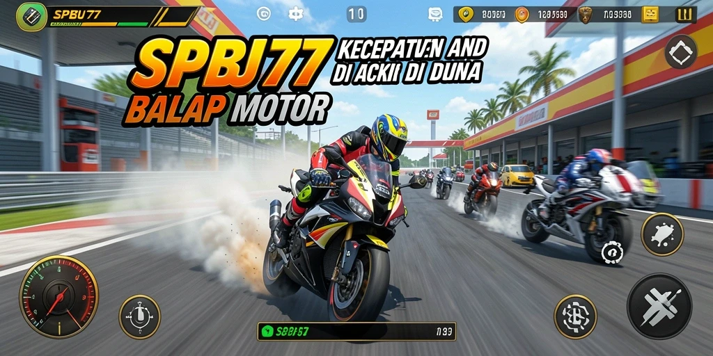 Gameplay balap motor yang mendebarkan dan penuh aksi.