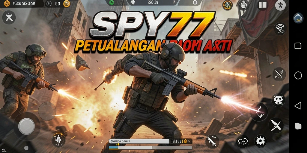 Tangkapan layar gameplay SPY77 menampilkan aksi mendebarkan yang penuh adrenalin.