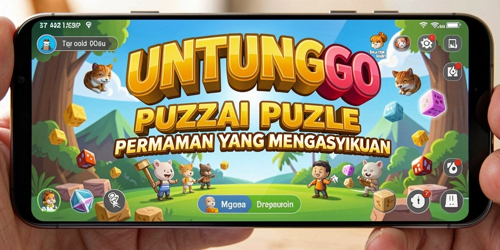 Tangkapan layar UNTUNGGO menampilkan gameplay puzzle yang menantang.