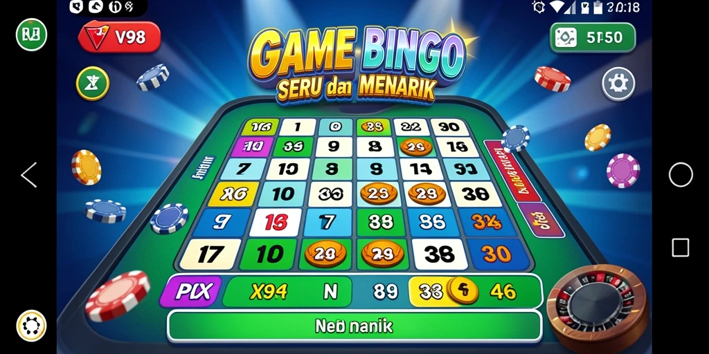 Tampilan permainan Bingo V98 yang menarik dan interaktif.