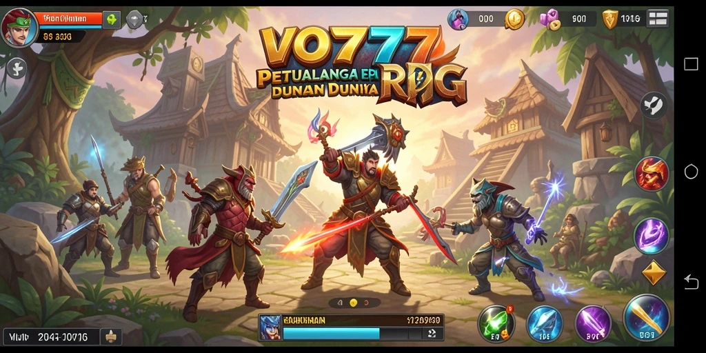 Screenshot menampilkan aksi epik dalam gameplay RPG VO777.